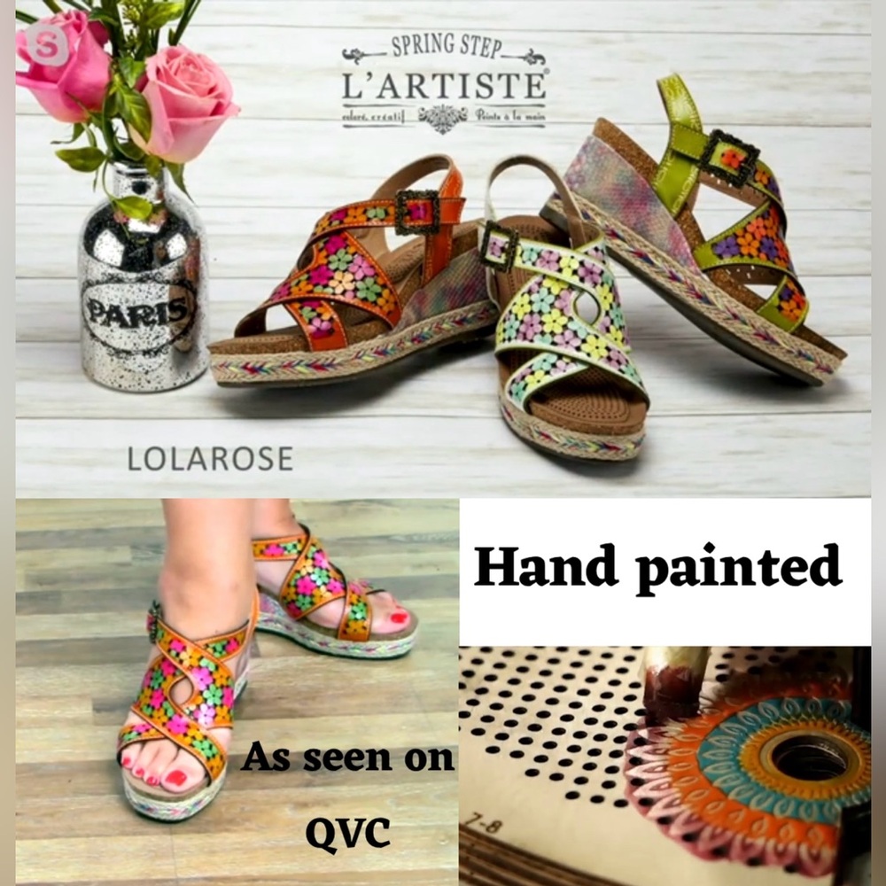 L’artiste Lolarose floral platform slingback sandals women’s size 39 UNIQUE